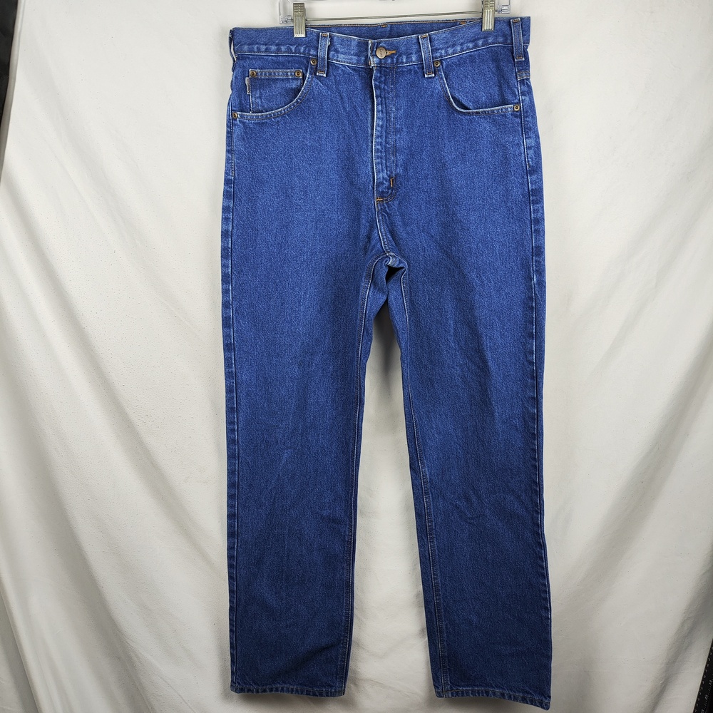 Carhartt B160 DST Jeans Mens 36x33 Blue Medium Wash Relaxed Straight Denim Pants